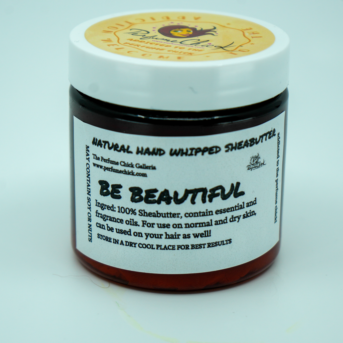 BE BEAUTIFUL hand-whipped shea butter jar