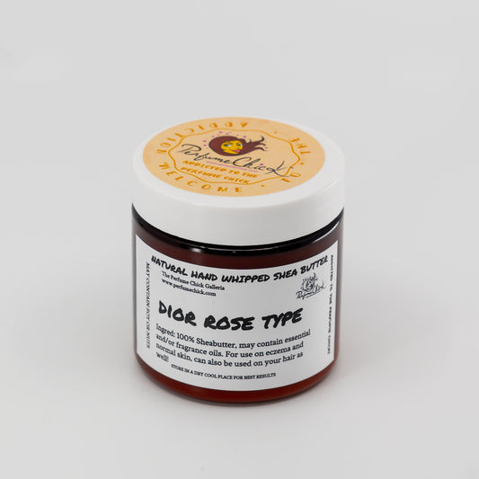 Jar of Dior Rose Type natural hand whipped shea butter on a white background